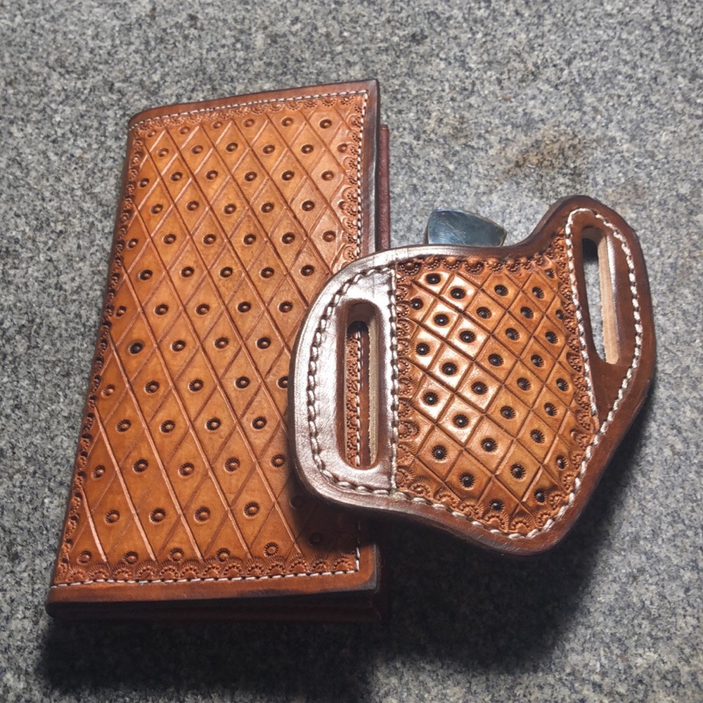 Holster and roper wallet with vintage Parker bros knife included